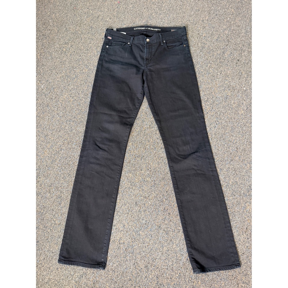 Citizens of Humanity Elson Medium Rise Straight Leg Black Jeans 30 ( waist 32)